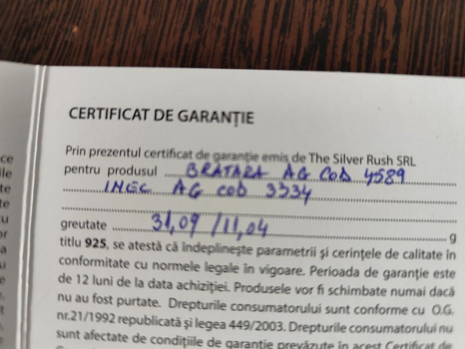 Bratara argint 925.Noua cu certificat.