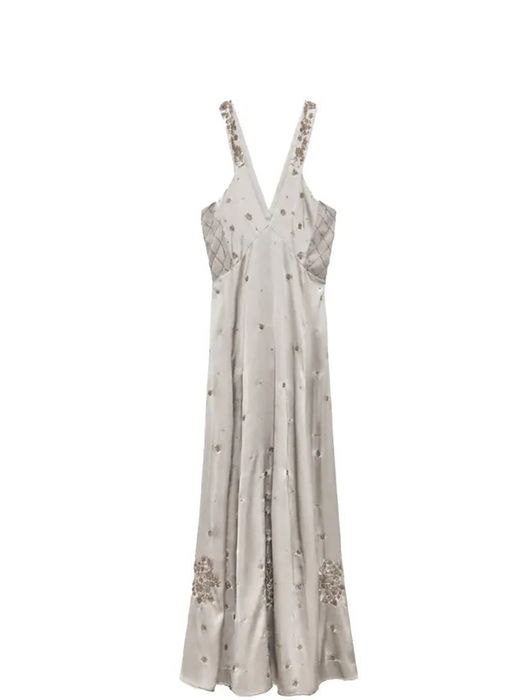Rochie satinata cu margele Zara limited edition