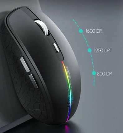Мышка безшумная, перезаряжаемый, с RGB-подсветкой