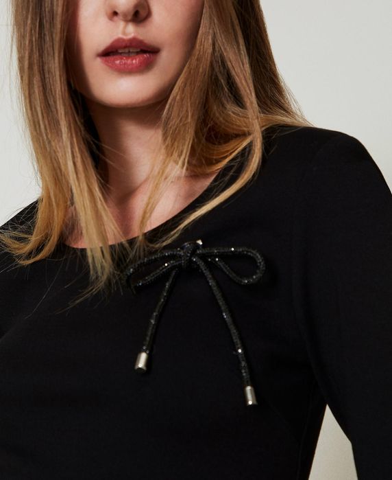 Рокля с брошка панделка с кристали Twinset, XS,S,M,L,XL,нова!