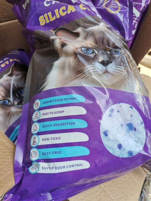 5л. Пакетирана силиконова котешка тоалетна, натурална.