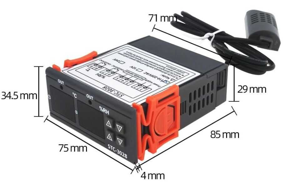Controler termostat regulator temperatura umiditate STC 3028 220V
