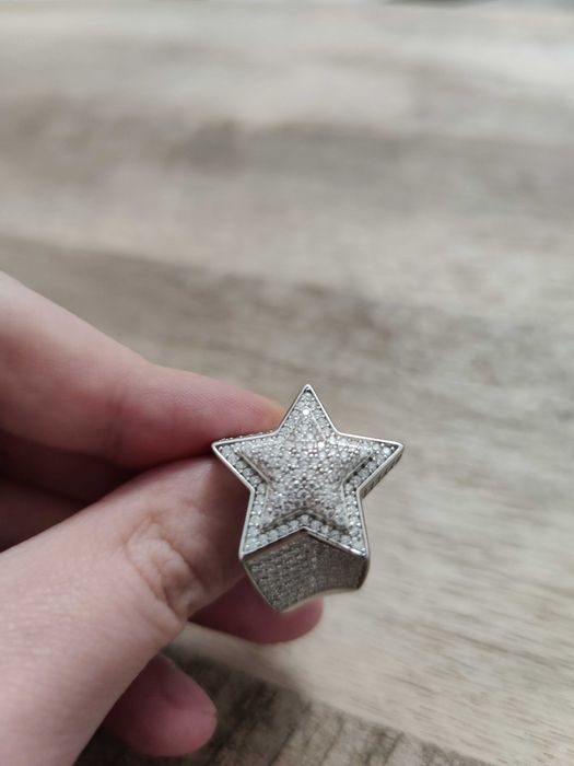 Vand Inel Model Stea Din Ag 925 Cu Pietre Moissanite VVS1