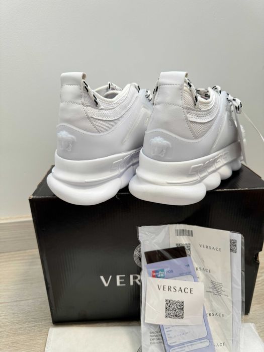 Adidasi Versace Chain Reaction White - Produs Nou - Full Box, Unisex