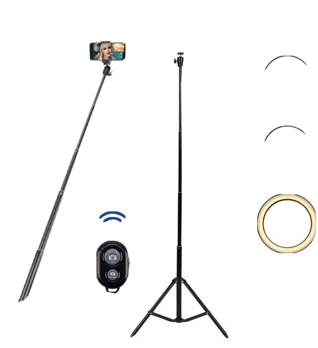 Професионална Селфи LED Ринг Лампа с Трипод USB Дистанционно