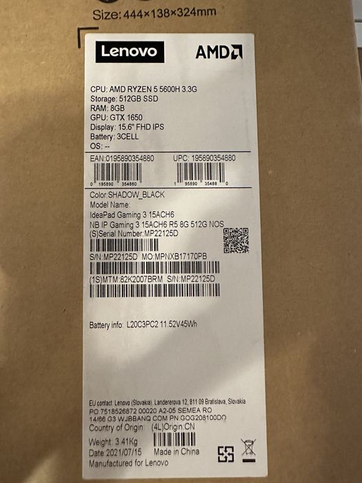 Laptop Gaming Lenovo IdeaPad 3 Pret Saptamana asta!!