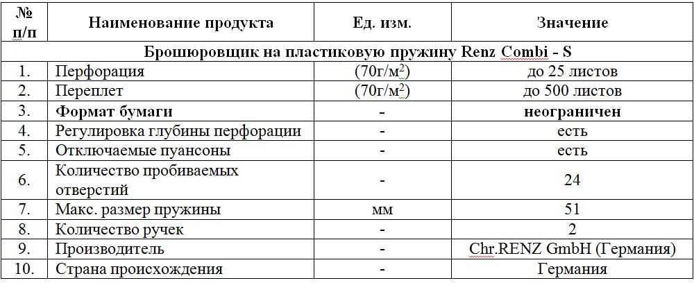 Механический брошюровщик RENZ combinette и combi-S