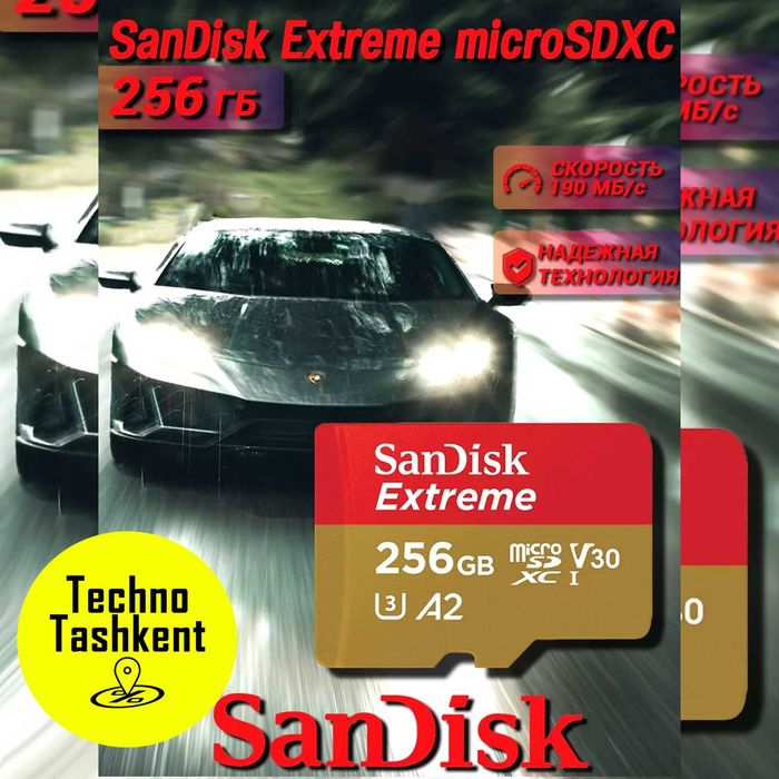 Карта памяти SanDisk Extreme microSDXC 1ТБ, 190Mbit/s A2, V30, 4K, U3