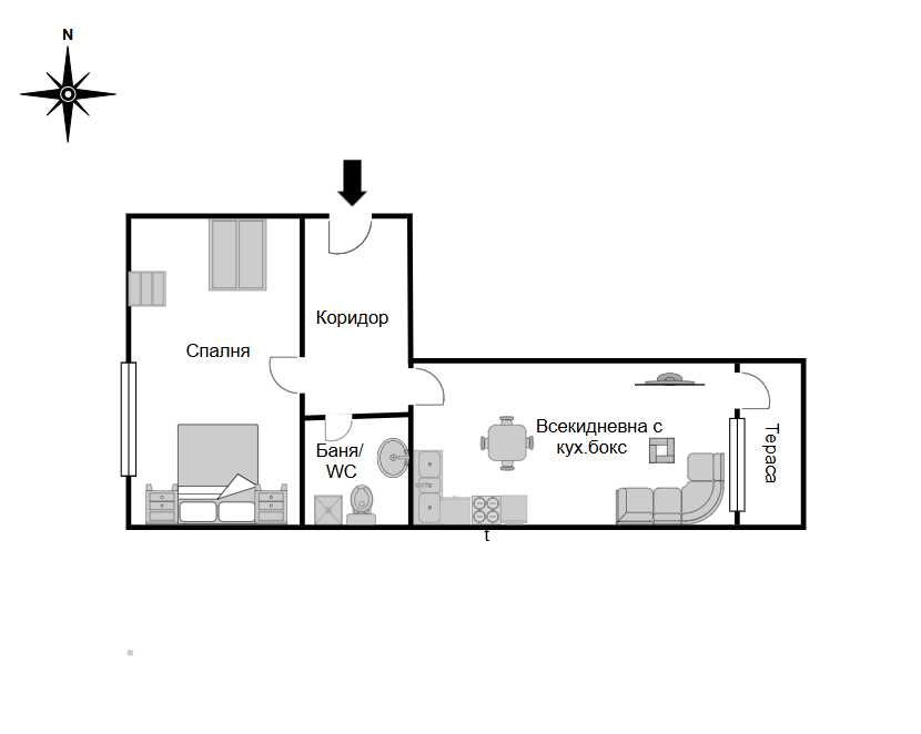 Продава се Двустаен апартамент в Велико Търново, Акация - 60 кв.м за 2167 €/кв.м - Снимка #6