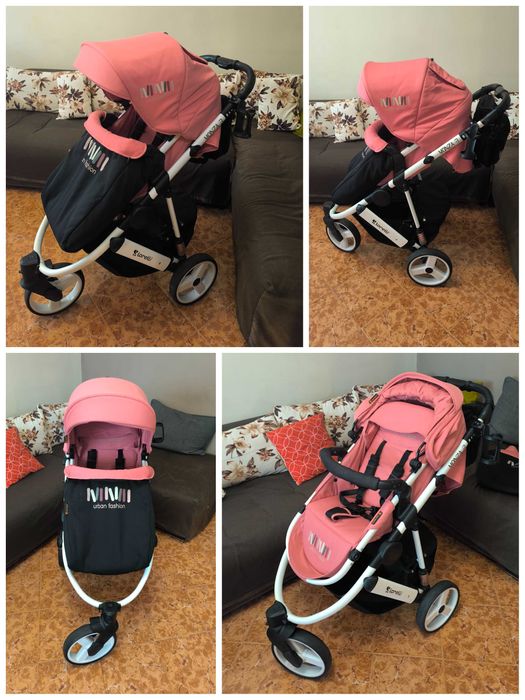 Бебешка количка Lorelli MONZA 3 2в1 Rose and Black