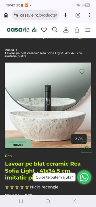 Chiuveta baie pentru blat