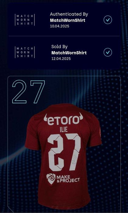 Tricou CFR Cluj Ilie 24/25 Purtat si Semnat
