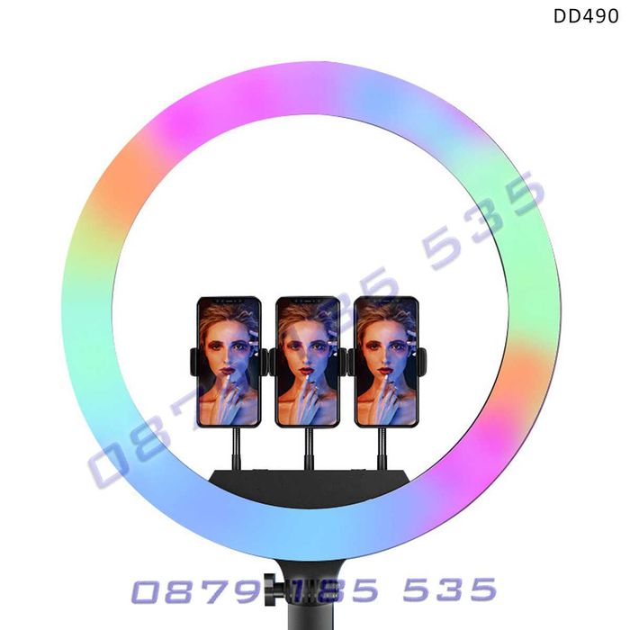 RGB осветление LED ринг 18 22 инч лампа светещ стойка снимане видео