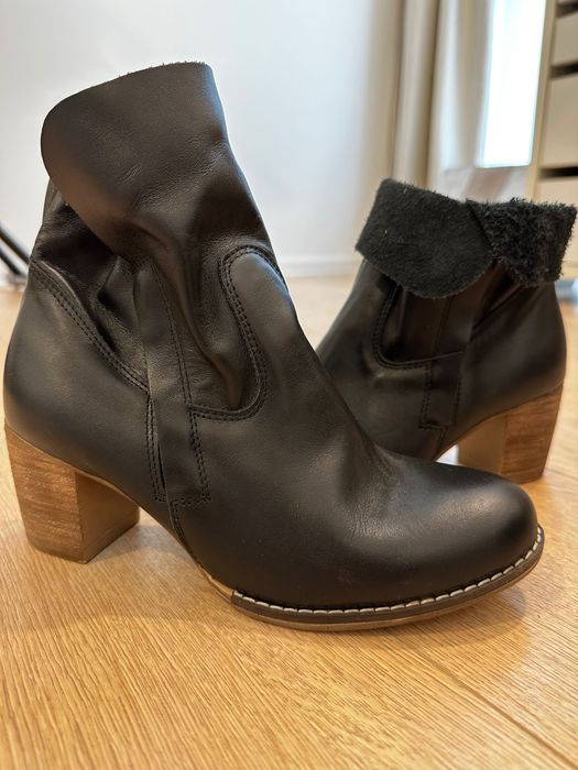 Botine negre piele