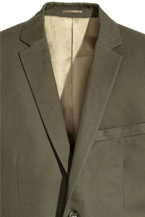 H&M - 2 costume slim fit din bumbac 50% + in 50% mar. 50/52 [talie 90-100 cm], burgund/verde-kaki, noi, eticheta
