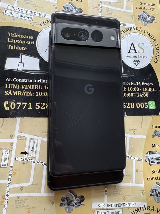Google Pixel 7 Pro 5G 256Gb 12Gb Ram Black Spate fisurat