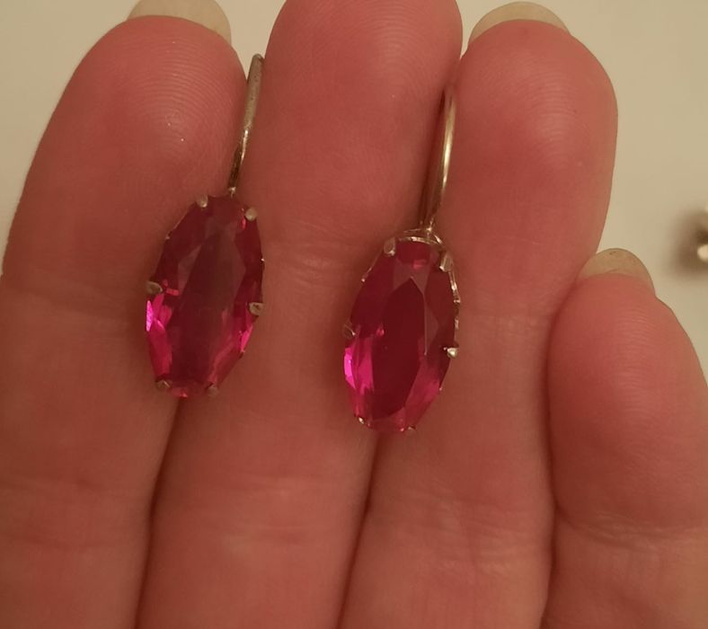 Серьги СССР, звезда, серебро 875