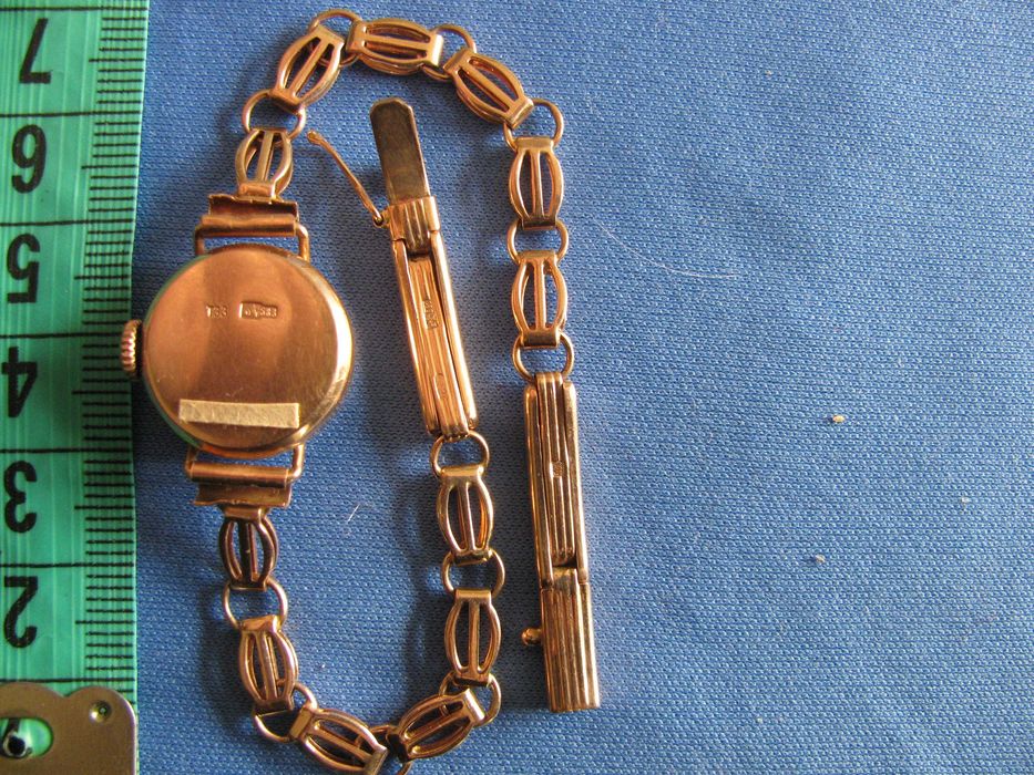 Часы золотые ссср с золотым браслетом проба 583