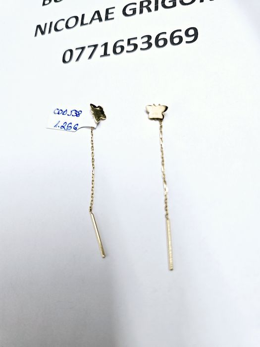 Vand cercei din aur 14 k 1.26 g cod 538