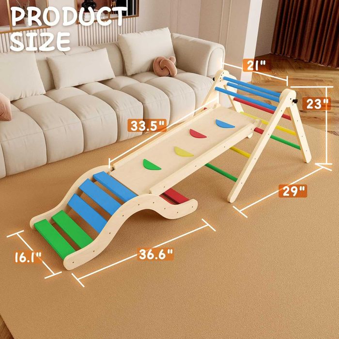 Монтесори комплект Триъгълник на Пиклер пързалка рампа люлка 3 модула
