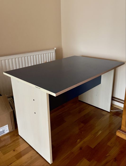 Birou impecabil albastru/alb 120x75 cm, solid, modern