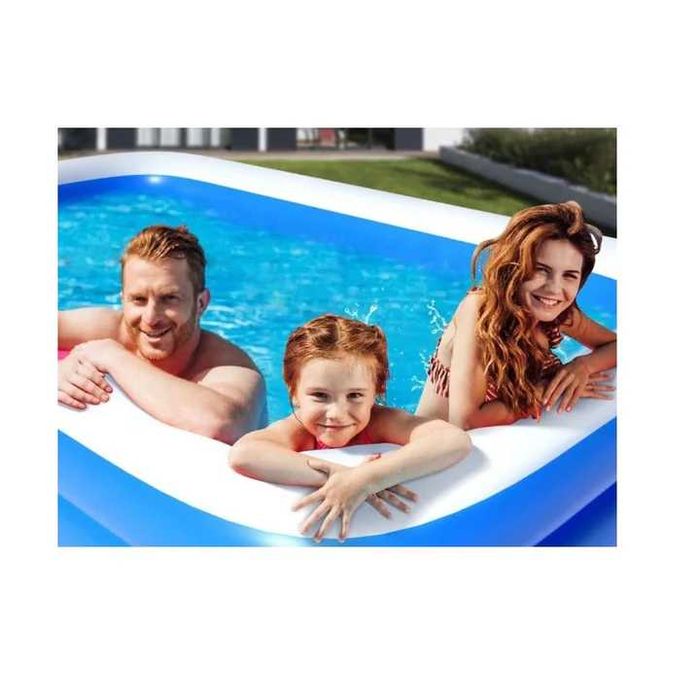 Piscina gonflabila albastra Family Pool cu 2 inele 2metrix1,2metrix40cm