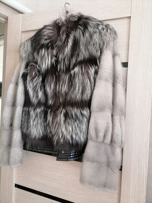 Полушубок чернобурка+норка
