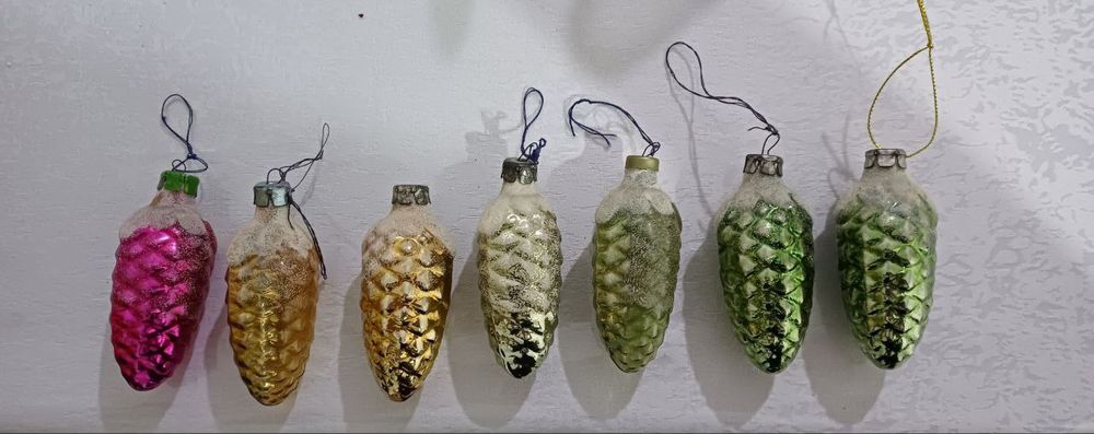 Елочные ёлочные игрушки СССР из стекла стекляная подвесная