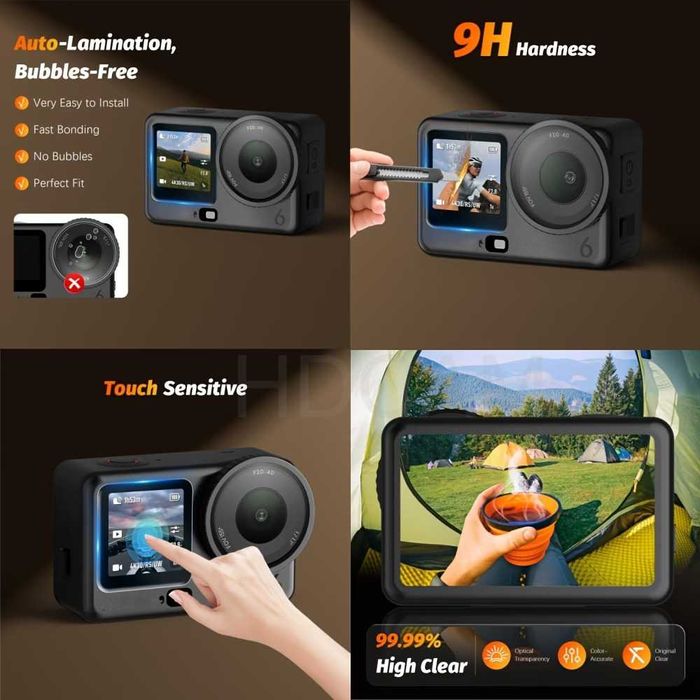 Силиконов калъф + 2 К-та Стъклени Протектори за DJI Osmo Action 6 Pro