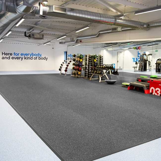 ПРОМО Гумена Настилка на Ролка Gray 6 мм - 12 кв.м. Настилки за Фитнес
