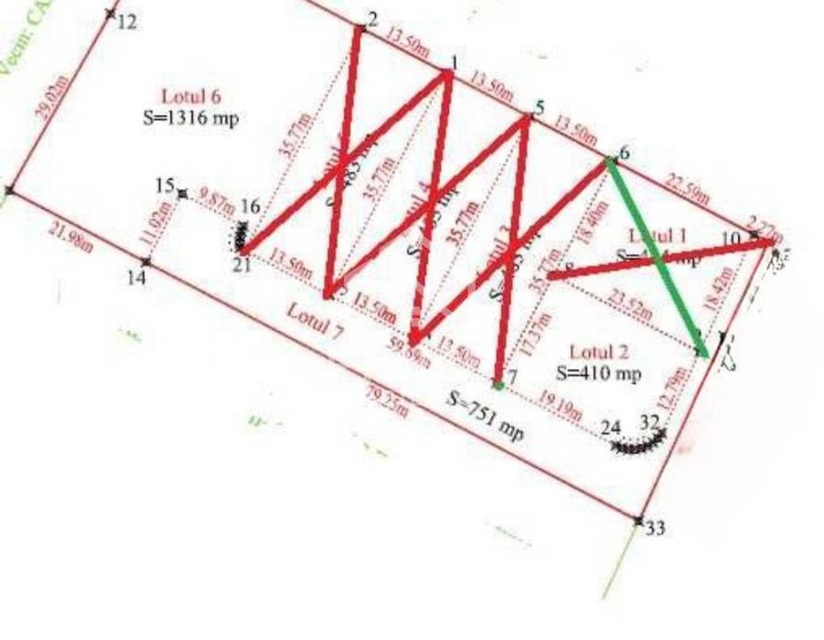 Teren intravilan | 1316 mp | ZONA PARTOS | Alba Iulia | POT 40%