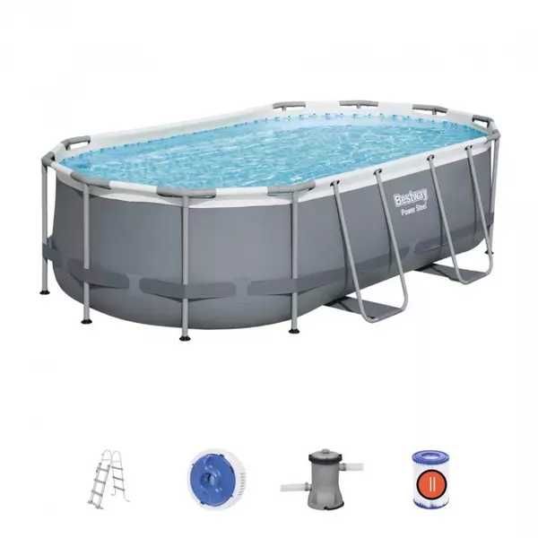 Piscină Bestway Power Steel Ovală 4,27 x 2,50 x 1,00 m | Folosită doar 2 sezoane
