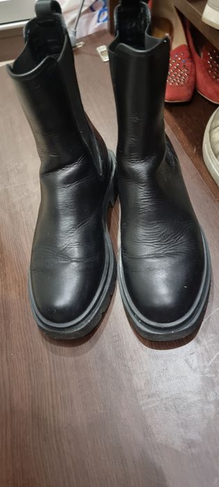 .Marco Tozzi.Боти Zara черни,тип чорап бордо.Черни ботуши.Гумени Zara