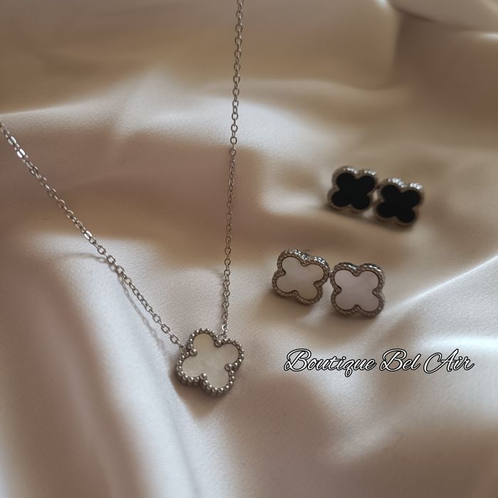 Комплект двулицево колие и обеци Van Cleef, комплект бижута