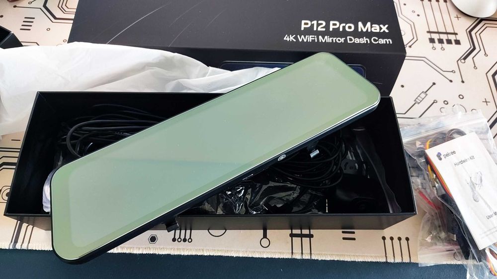 Camera auto de bord fata-spate Pelsee P12 Pro Max - 4K senzor IMX678 STARVIS 2 - tip oglinda retrovizoare