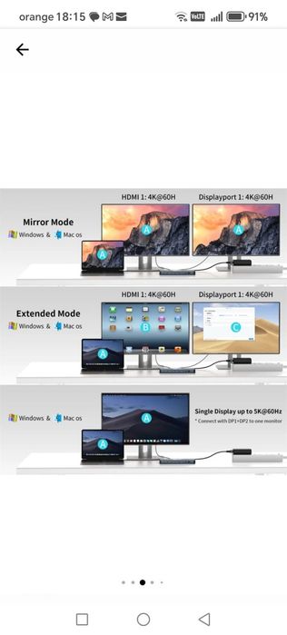 Docking Station USB-C 17-in-1 DisplayLink 2x HDMI 2x DP 4K Thunderbolt