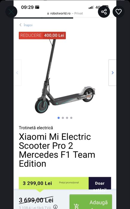 Trotineta Electrica Xiaomi Mi Pro 2 Mercedes F1 Team Edition