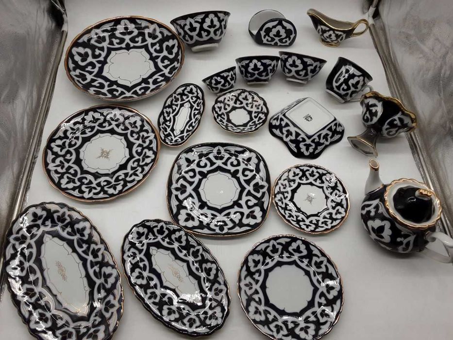 качественный узбекский фарфор "УЗБЕГИМ" в подарок в ассорт-те ECARVON