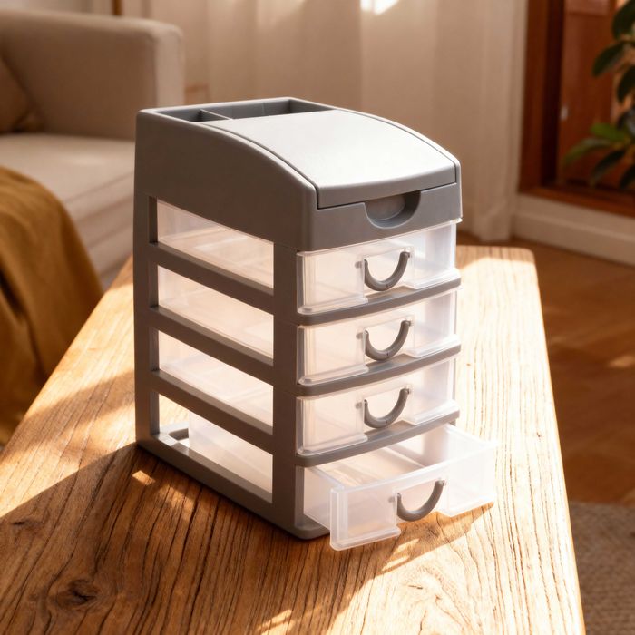 Organizator de birou cu 4 sertare depozitare accesorii cosmetice hobby