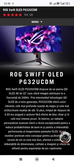 Monitor Asus ROG Swift OLED PG32UCDM