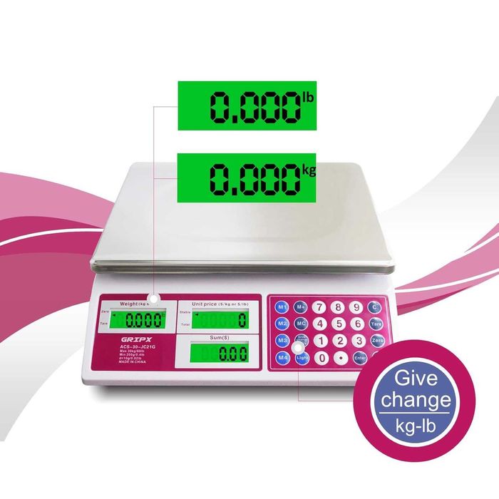 GRIPX Cantar Comercial Digital 30kg - Ecran LCD Dublu - Nou