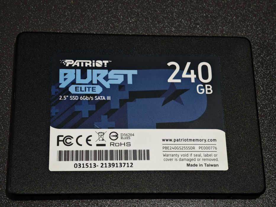 SSD Patriot Burst Elite 240GB SATA III 2.5" - 100%