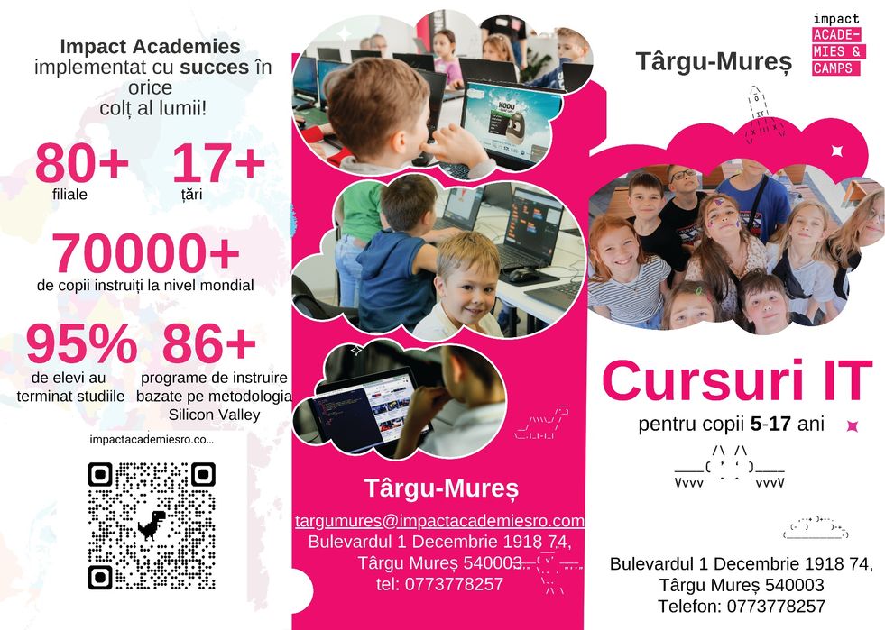 De vânzare afacere educațională copii – cursuri IT & robotică | Târgu Mureș