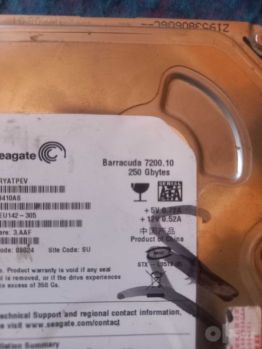 SSD SEAGATE 250 GB sotiladi