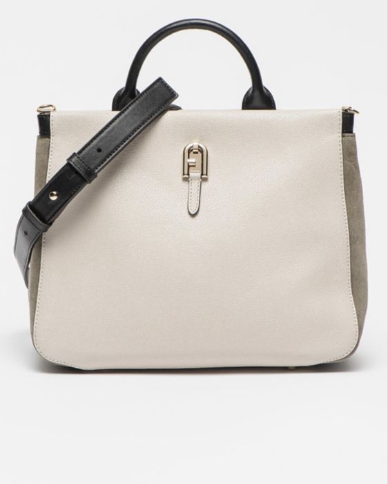 Furla Кожена чанта Palazzo с велур