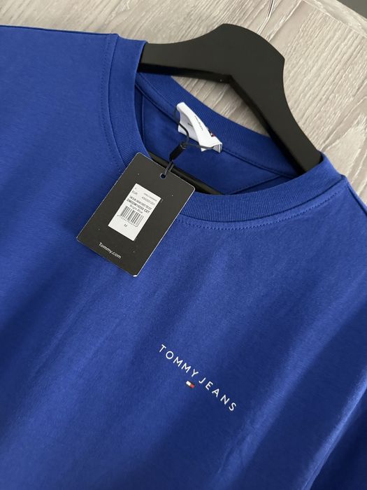 Tommy Jeans tricou albastru logo mic marimea M nou original