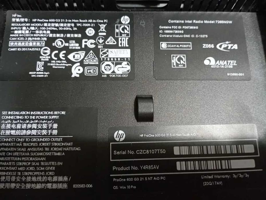 Моноблок на запчасти HP ProOne 600 G3