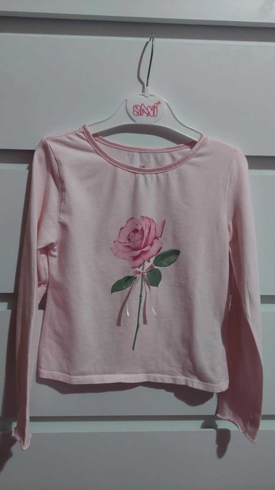 H&M HM детски костюм пола и блуза с апликация щампа отпред