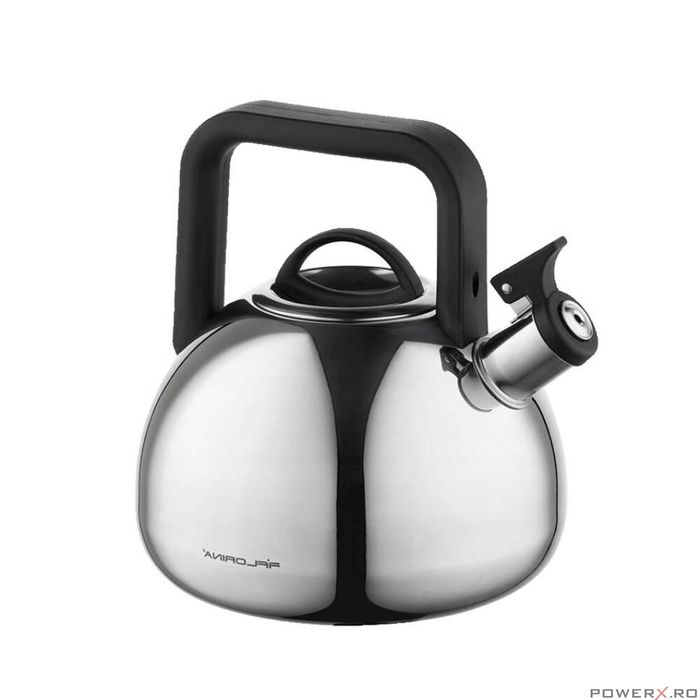 Ceainic din inox cu fluier, fierbator traditional, capacitate 2.5