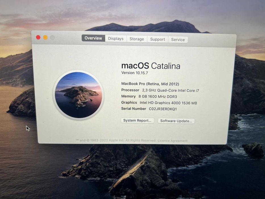 Macbook PRO i7 SSD 256GB 8GB RAM A1398 display15' incarcator